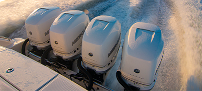 View of Four Stroke Mercury engines 