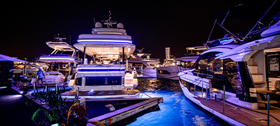 View of Galeon Yachts at the Miami International Boat Show 