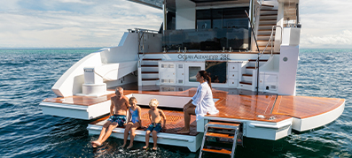 Family on a yacht