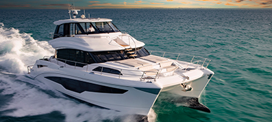 Aquila Yacht in the water 