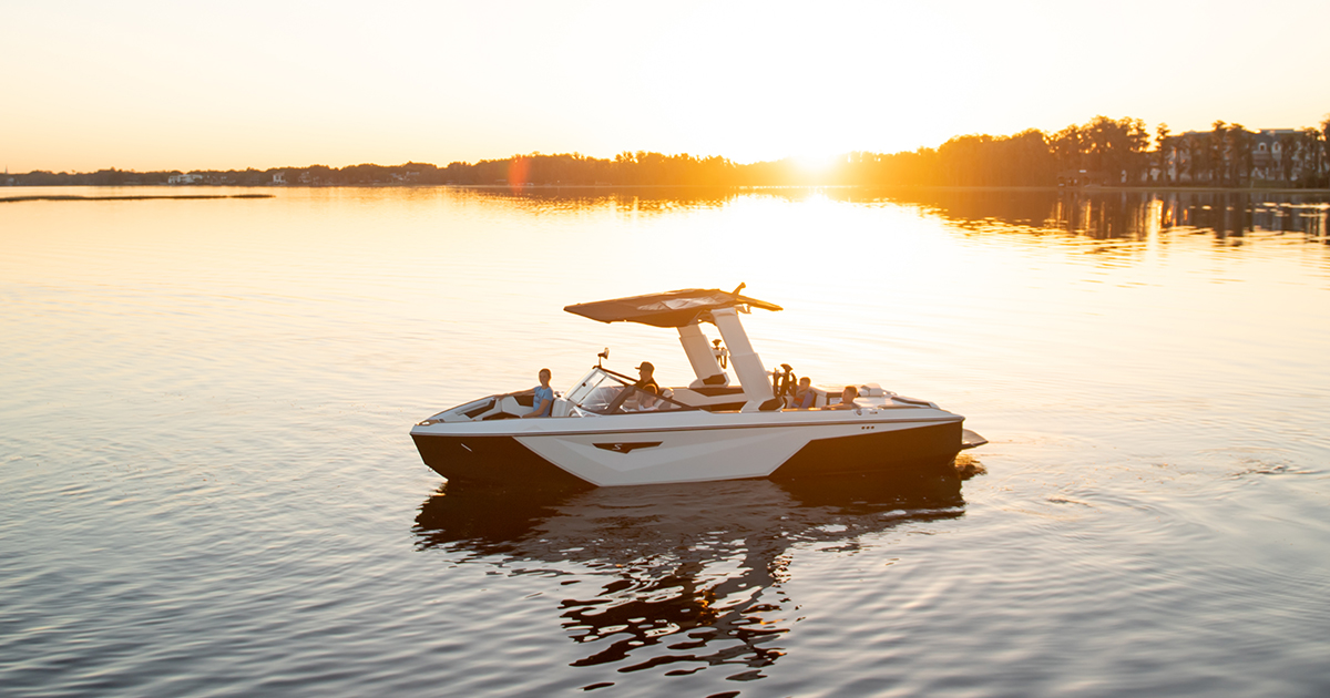 boat on the water at golden hour