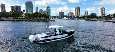 Aviara boat in the water in St.Petersburg, Florida