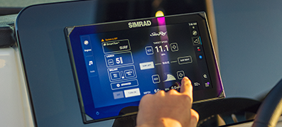 a heads up display on a boat