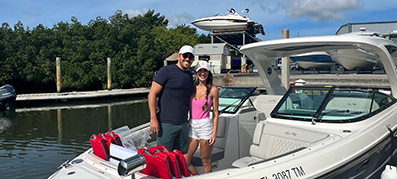 Sea Ray owners Shane and Aimee on their Sea Ray SLX 310