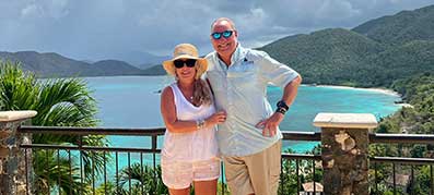 Brad and Tricia Serres on a MarineMax BVI Vacation