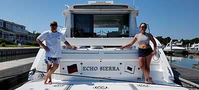 Eric and Sabrina Zerphy on their Cruisers Yacht, Echo Sierra
