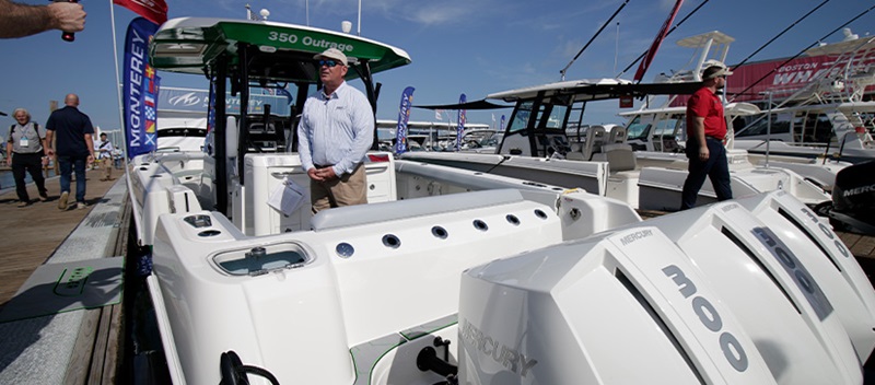 A Boston Whaler 350 Outrage at the Miami International Boat Show