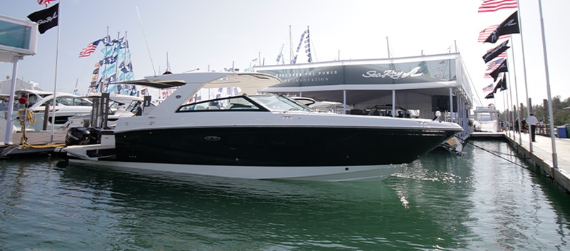 The Sea Ray booth at the Miami International Boat Show