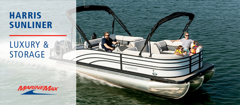 Sunliner pontoon on the water