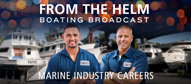 A marinemax employee and technician