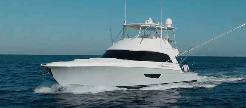 Bertram Convertible in the water