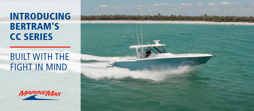 Bertram Yacht driving in the water