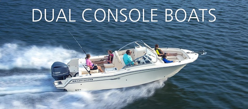 DUAL CONSOLE BOATS - Family aboard a dual console boat as it makes its way through waters