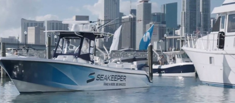 A Seakeeper boat in the water