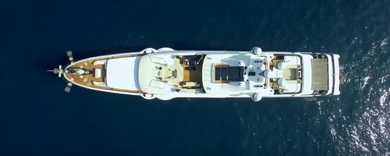 Aerial view of an Azimut on water - Azimut Tribute to Italian Genius Video