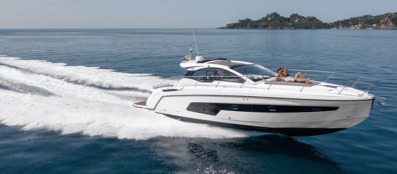 An Azimut A45 in the water