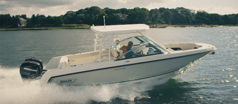 Boston Whaler cruising through the water