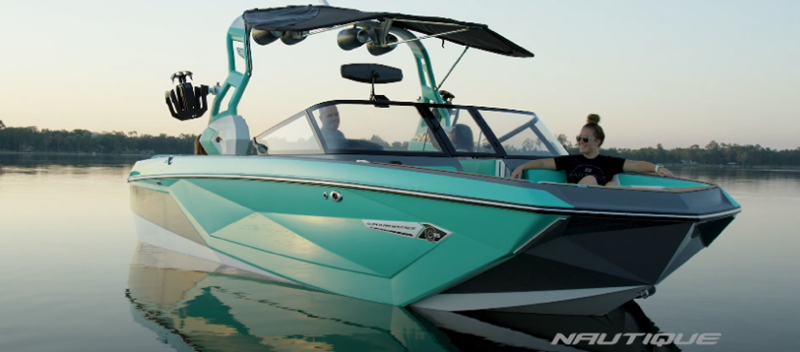 Nautique boat out on the water
