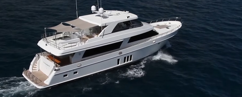 Yacht cruising through the water - Ocean Alexander Evolution Video