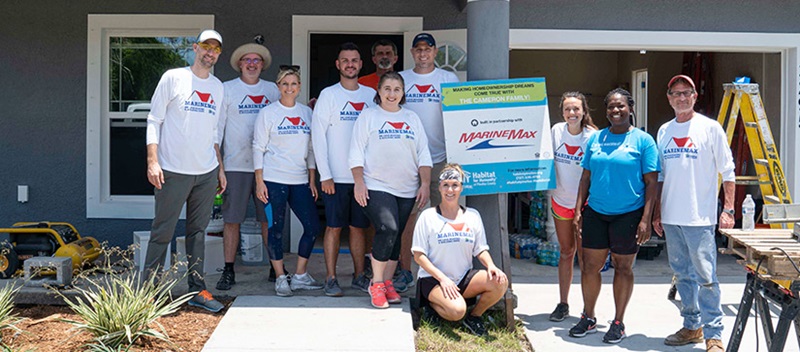 MarineMax team members at their Habitat for Humanity house