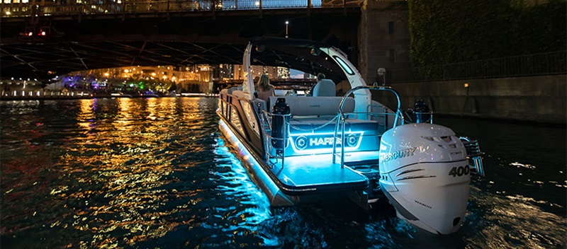 Back of Harris Grand Mariner at night