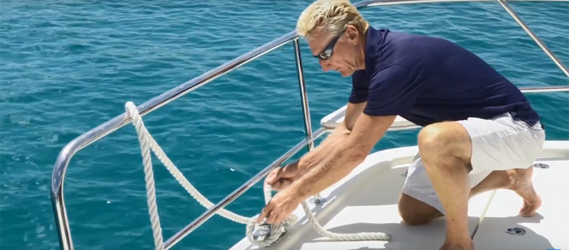 Harry showing how to do a figure of eight knot