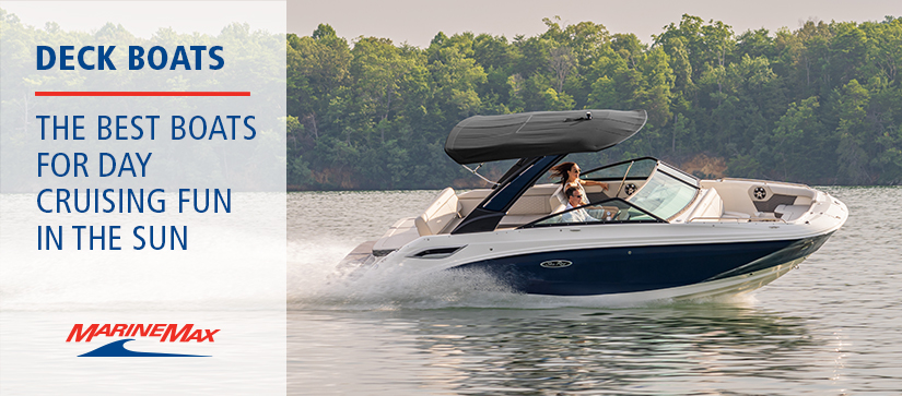 deck boat on the water