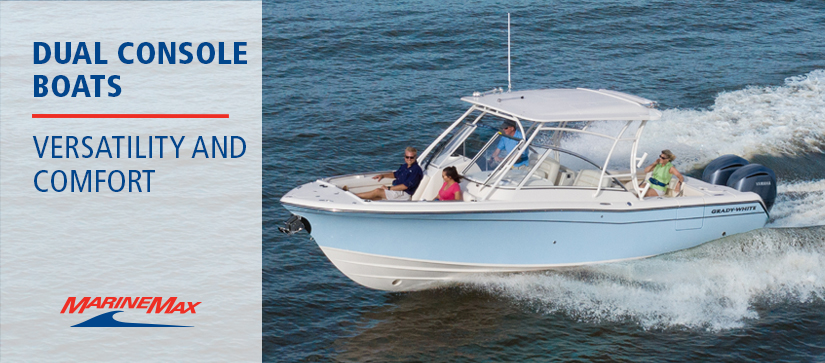 dual console boat on the water