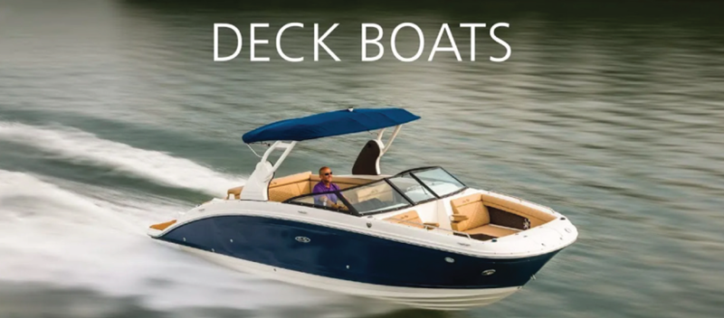 Deck Boat out on the water