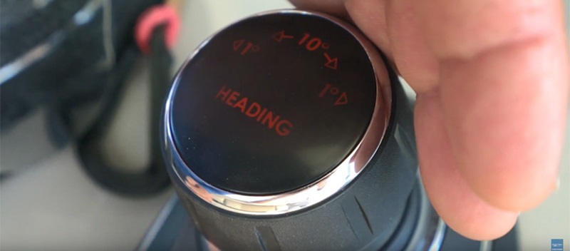 Hand holding the joystick - Joystick Auto Heading Mode Video