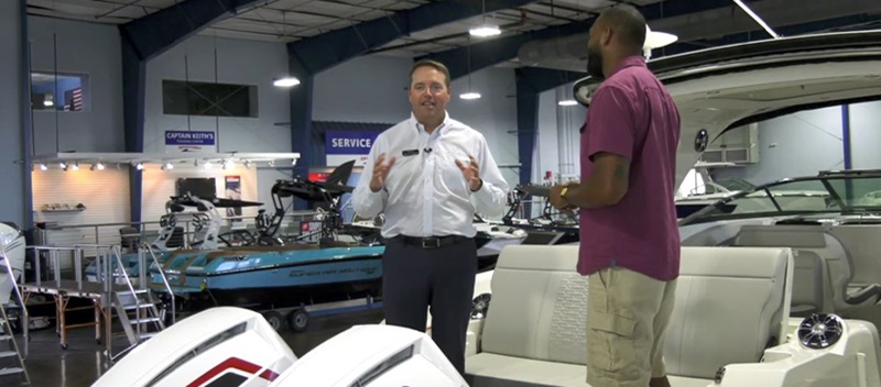 Michael Clayton and Collin Heimensen at the MarineMax Clearwater store