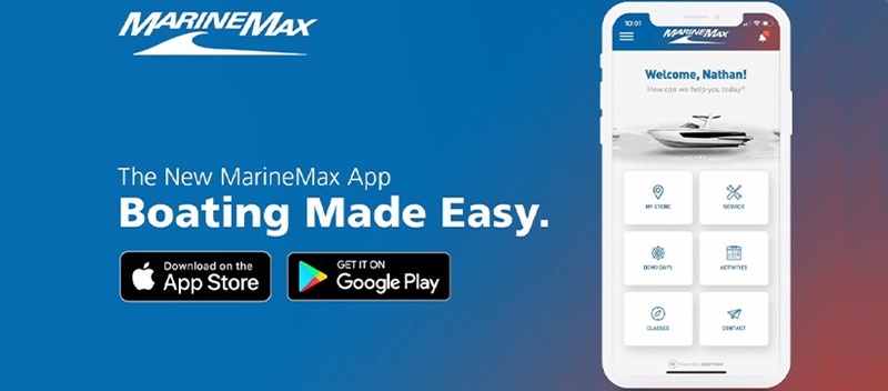 The MarineMax App available for download on iPhone and Android
