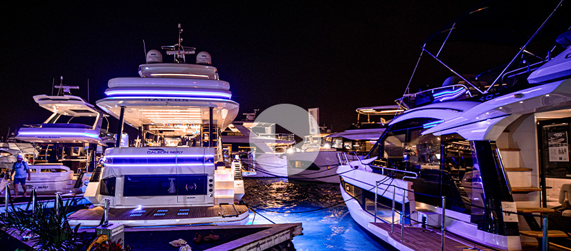 View of Galeon Yachts at the Miami International Boat Show 