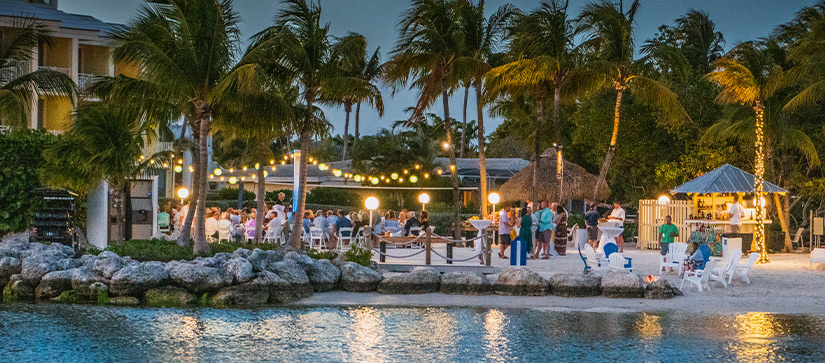 Customer gathered near water for Rendezvous