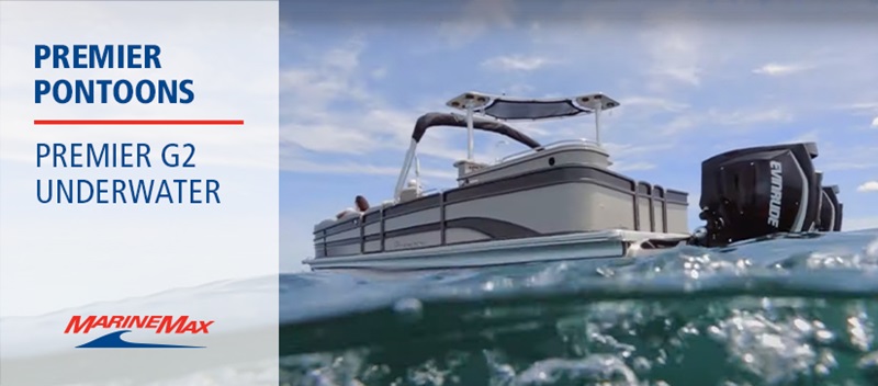 A Premier Pontoon sits atop the water