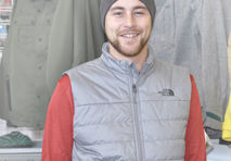 layering piececs demonstrated here with a long sleeve shirt a down insulated vest