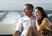 couple relaxing on boat