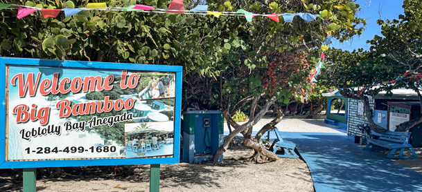 Big Bamboo sign in Anegada