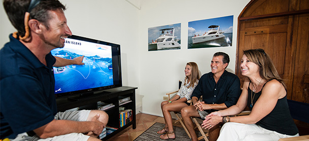 Family learning about their charter