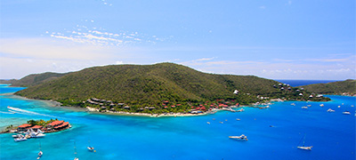 aerial view of British Virgin Islands