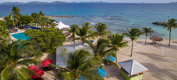 Aerial view of Nanny Cay Resort