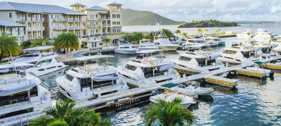 Boats docked in Scrub Island