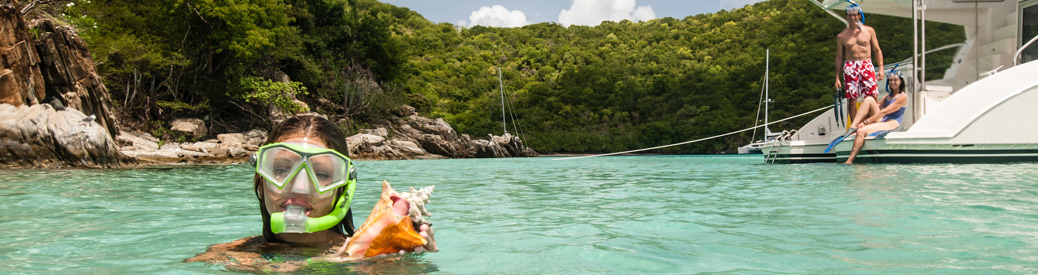 Snorkeling off the back of a boat