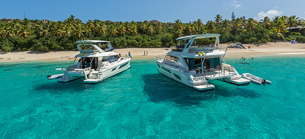 Two Aquila boats in the water