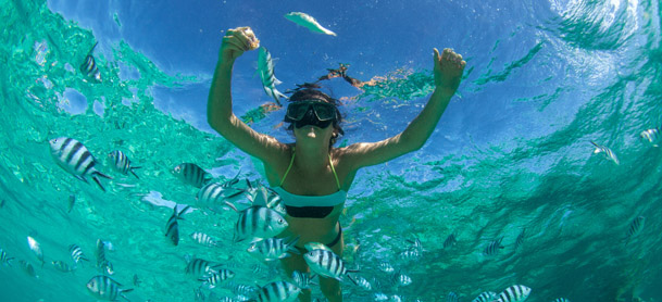 Woman snorkeling