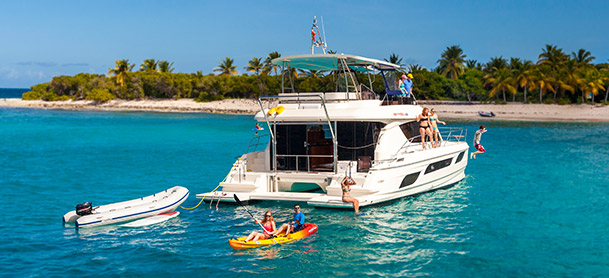 Family on charter boat