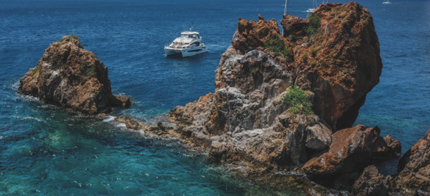 view of the rocks at the Indians at norman island 