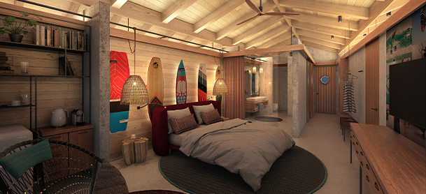 A hotel room at Saba Rock Resort