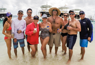 Group having fun on the beach