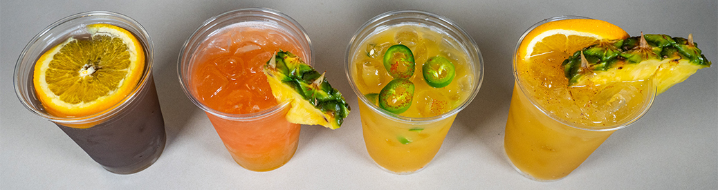 lineup of painkiller cocktails